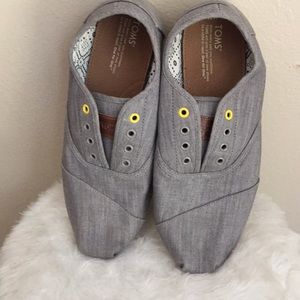 Toms Cordones Grey Yellow Mens Shoes Size 11